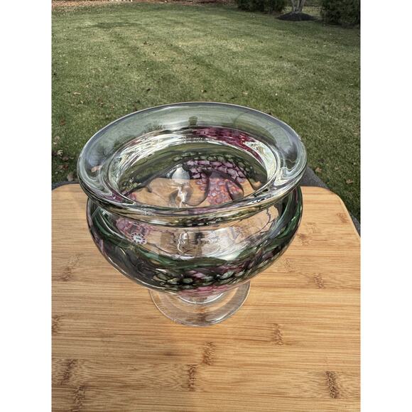 Vandermark Merritt Floral Art Crystal Bowl Signed Limited Edition #142/200 - Picture 4 of 14